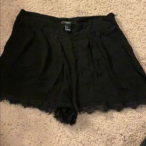 High waisted black shorts with lace